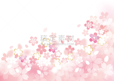 绘画插图,花朵,深情的,樱花,花瓣,和服,天空,美,水平画幅,樱桃