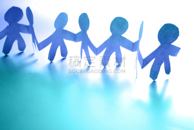 纸环,水平画幅,会议,手牵手,人群,男性,想法,友谊,彩色图片,成年的