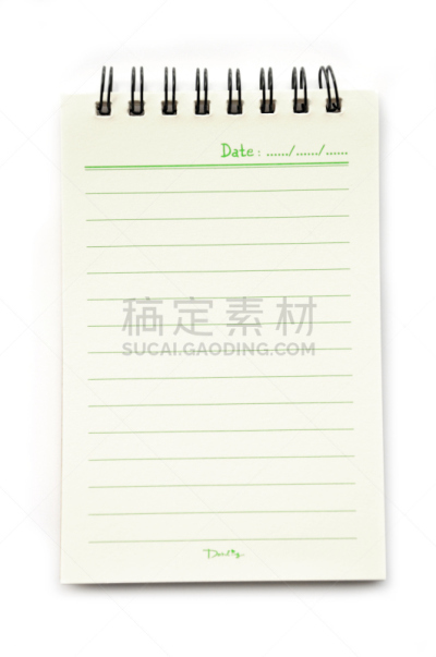 空白的,笔记本,分离着色,垂直画幅,留白,成一排,消息,无人,白色背景,背景分离