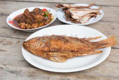 鱼肉,罗非鱼,餐具,自然,水平画幅,小的,野餐,无人,膳食,海产