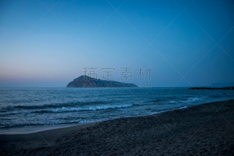 克里特岛,蓝色,钟面,水,天空,美,水平画幅,沙子,无人,曙暮光