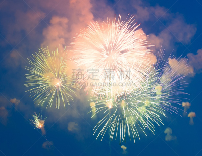 夜晚,节日,焰火,天空,水平画幅,曙暮光,烟,明亮,莫斯科,俄罗斯