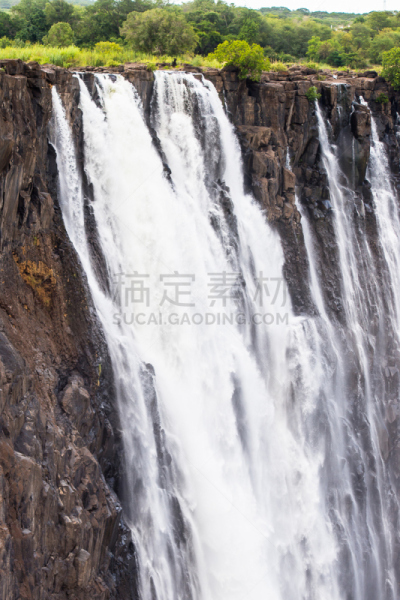 赞比亚,津巴布韦,风景,维多利亚瀑布,赞比西河,垂直画幅,水,美,褐色,瀑布