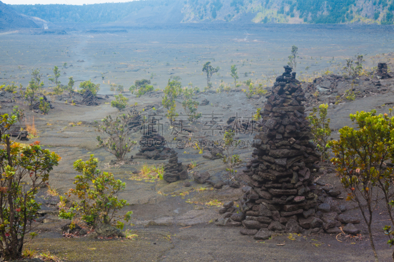 火山口,室内地面,桃金娘花树,几劳亚活火山,硫磺,夏威夷大岛,在底端,风管,火山喷口,石头