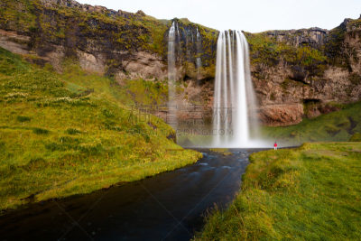 瀑布,塞里雅兰瀑布,seljalandsfoss waterfall,水,水平画幅,户外,石头,冰岛国,著名景点,河流