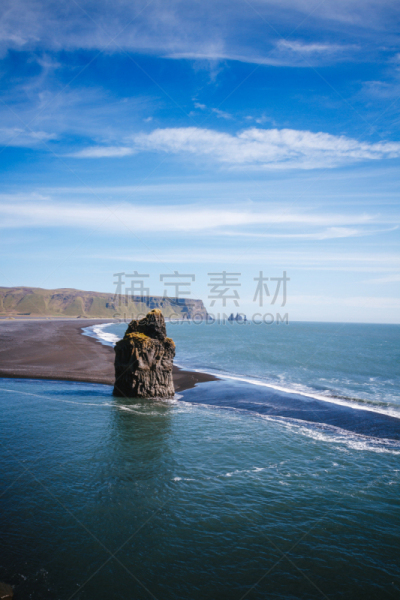 冰岛国,海滩,火山,蒂霍拉伊,维克,海岬,垂直画幅,山,沙子,无人