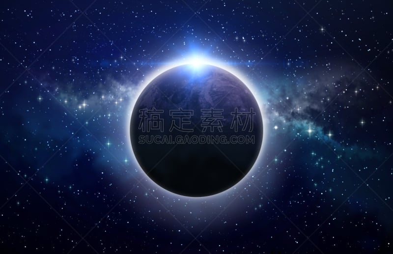 日月食,天空,未来,星系,水平画幅,星星,无人,月亮,科学,光