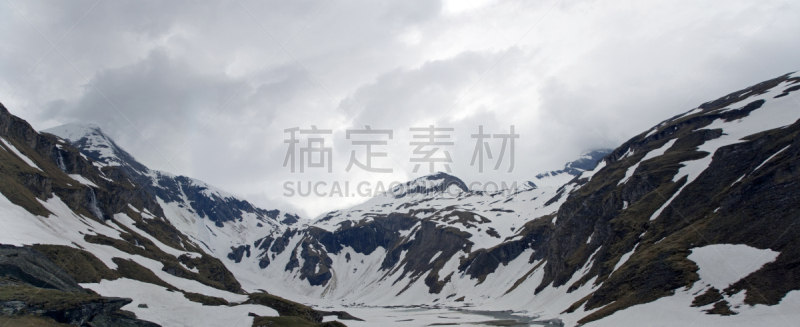 格劳斯格劳克纳山,阿尔卑斯山脉,全景,藿赫陶恩山脉,天空,水平画幅,雪,无人,户外,戏剧性的天空