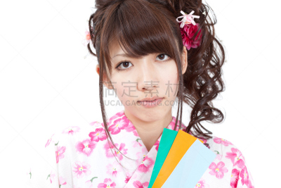 便装和服,日本人,女人,拿着,衣服,文档,短册街,七夕节,水平画幅,优美