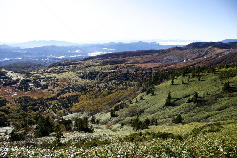 风景,山口,日本,山之内町,草津山,长野县,火山,美,水平画幅,无人