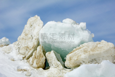 休伦湖,冰,块状,大本德,大冰原,省立公园,五大湖,天空,水平画幅,沙子