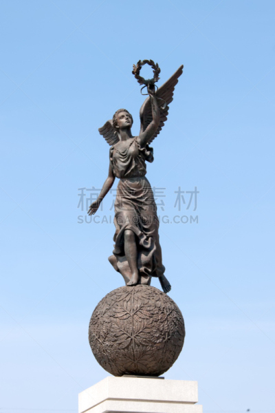 哈尔科夫,乌克兰,纪念碑,垂直画幅,女人,建筑,城镇,蓝色,自立,摄影