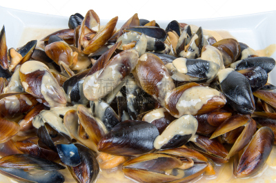 贻贝,煮食,切片食物,海石竹,海味沙拉,贝壳通心粉,清新,食品,野生动物,凌乱