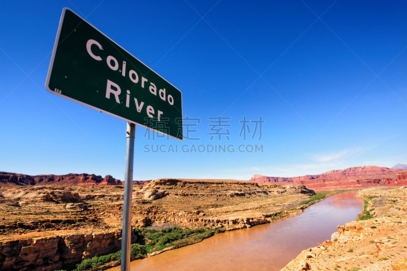 科罗拉多河,标志,格林峡谷,鲍威尔湖,干旱,水,天空,美,洛矶山脉,水平画幅