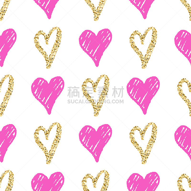 情人节,四方连续纹样,矢量,黄金,手,婚礼,粉色,动物心脏,装饰,绘制