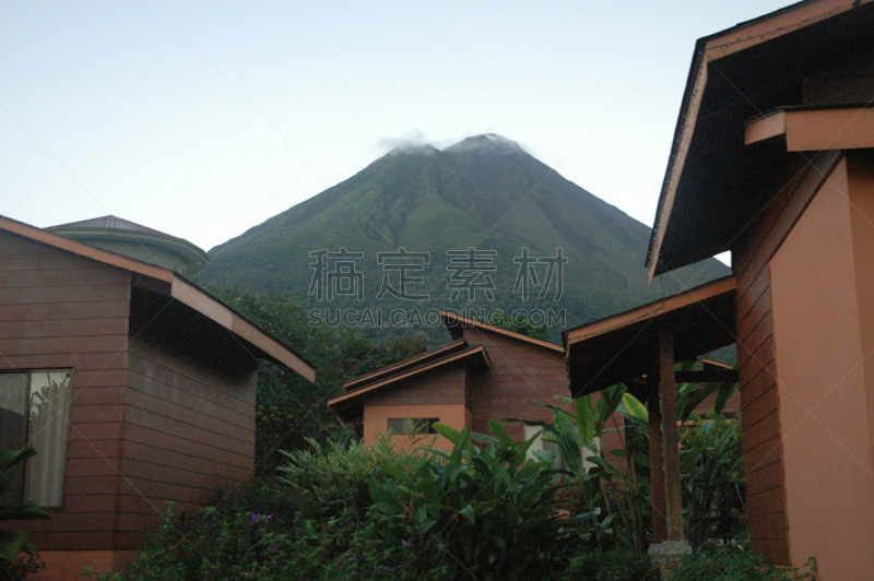 火山,黎明,风景,拉福尔图那,阿雷纳火山,自然,中美洲,水平画幅,圆锥,地形