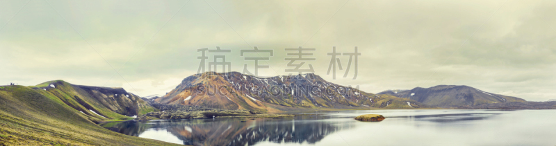 湖,火山,全景,起源,云景,环境,云,雪,北欧,小路
