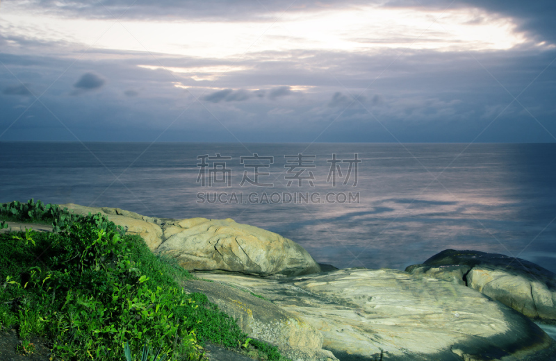 岩石,南美,水,天空,水平画幅,夜晚,无人,大西洋,曙暮光,夏天