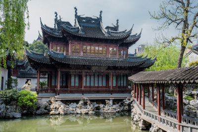 豫园,上海,中国,自然,古代文明,旅游目的地,水平画幅,建筑,无人,古老的