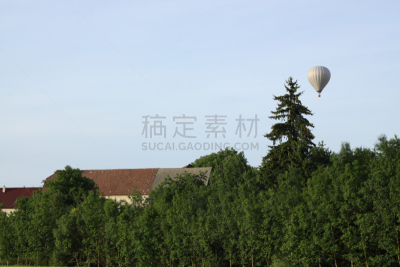 热气球,飞艇,旅途,篮子,热,运动,自由,风,云,背景