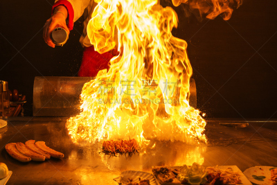 烤的,铁板烧,神户,金属格栅,腰肉,格子烤肉,水平画幅,无人,户外,特写