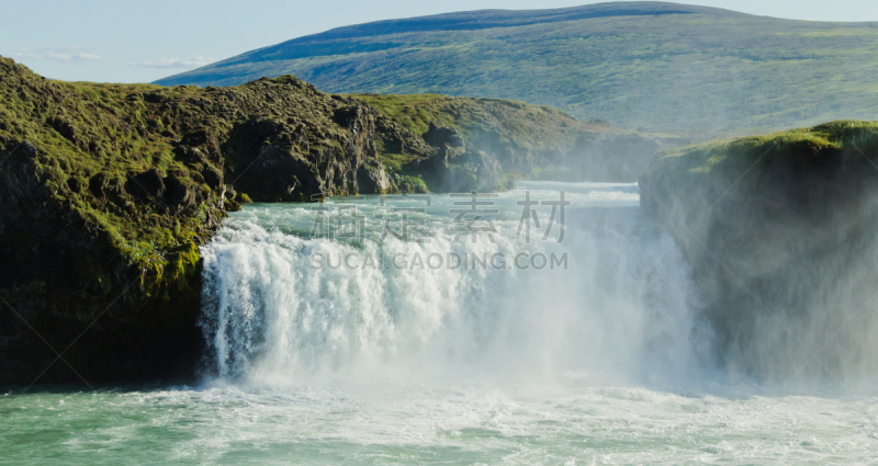 冰岛国,瀑布,自然美,全景,活力,风景,史克卡瀑布,hraunfossar,胡萨维克,黛提瀑布