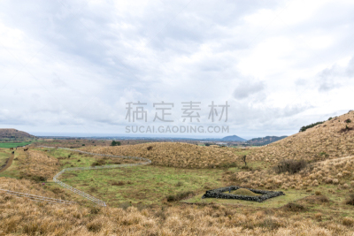 芦苇,视角,鼠茅草,草,著名景点,韩国,朝鲜半岛,户外,火山,山脉