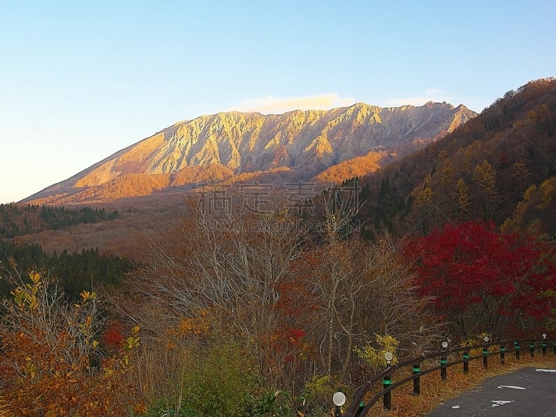 地形,日本,无人,daisen,鸟取县,秋天,图像,户外,水平画幅,山