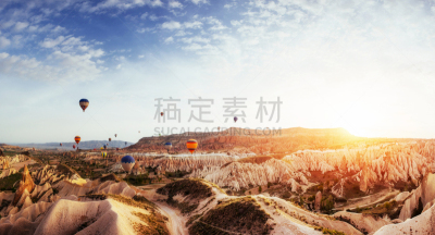 卡帕多奇亚,热气球,热,土耳其,岩石,在上面,地形,半空中,戈雷梅,电影节