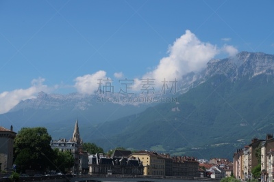 格勒诺布尔,天空,水平画幅,云,无人,户外,the vercors,居住区,视力,都市风景