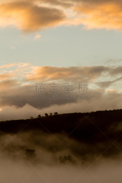 塞文山区,黎明,垂直画幅,天空,美,云,山,无人,早晨,夏天