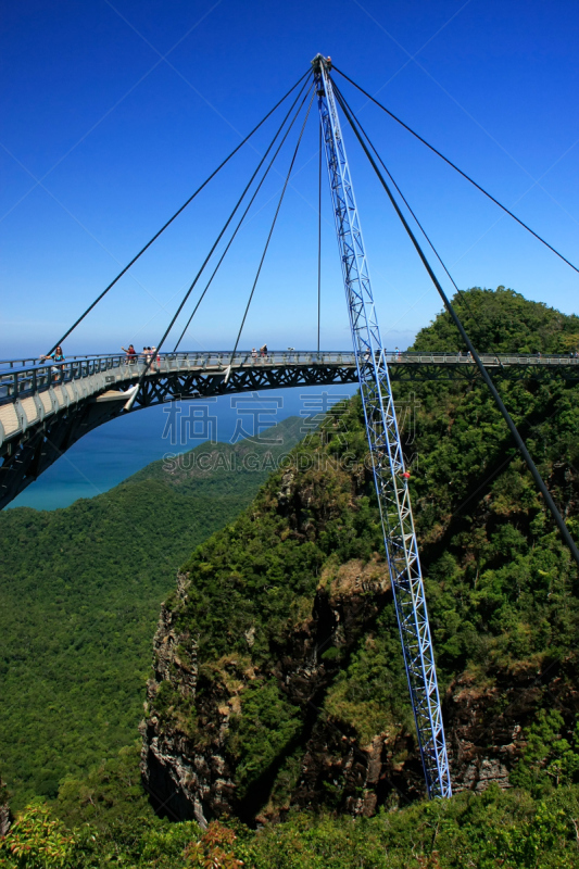浮罗交怡岛,马来西亚,空中走廊,马六甲州,吉打州,垂直画幅,群岛,山,安达曼海,热带雨林