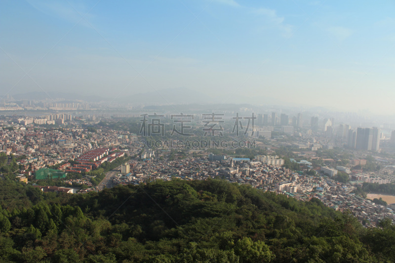 韩国,首尔,全景,南山塔,天空,公园,水平画幅,符号,旅行者,户外