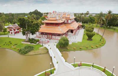 邦芭茵夏宫,水,大城,水平画幅,挽芭茵,无人,户外,泰国,居住区,东南亚