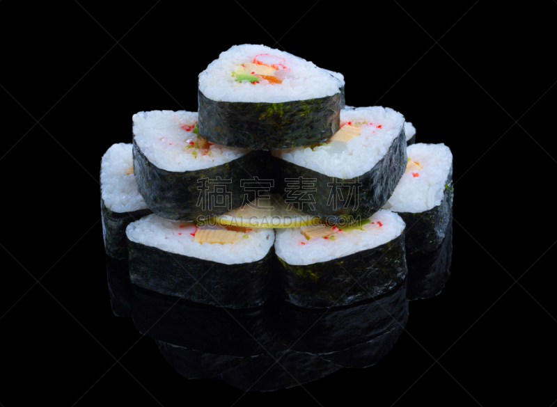 寿司,玉子寿司,鱼子酱寿司,水平画幅,素食,开胃品,生食,海产,组物体,寿司卷