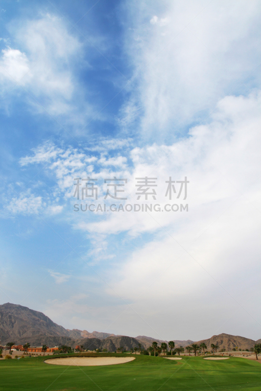 高尔夫球运动,塔巴,西奈 ,垂直画幅,天空,绿色,无人,埃及,草,中东