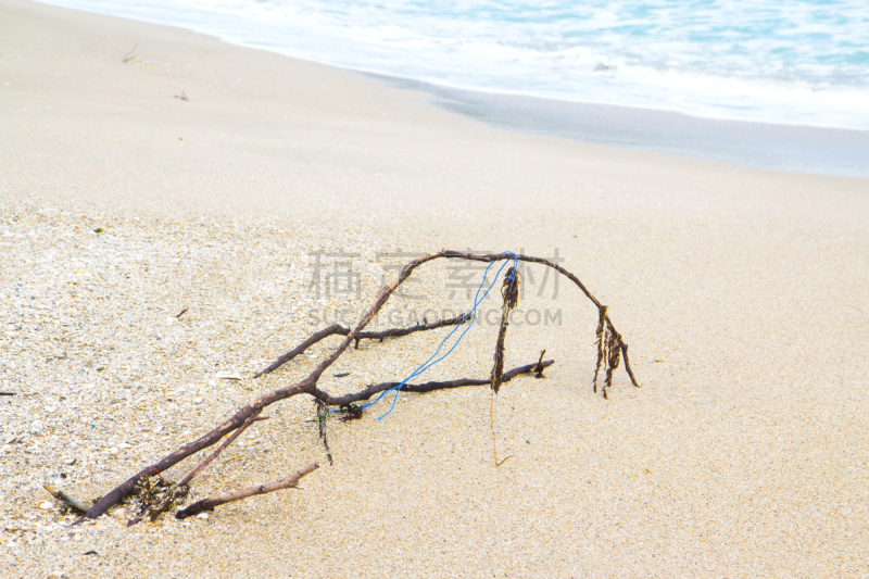 沙子,浮木,自然,太空,褐色,水平画幅,蓝色,抽象,海滨流浪汉,夏天
