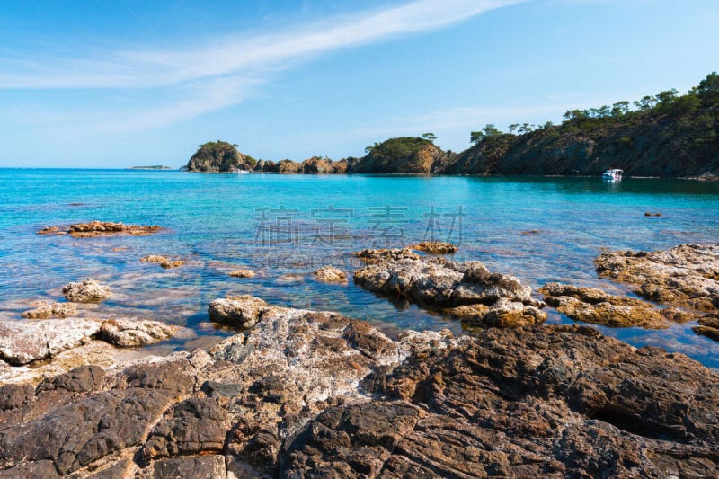 非凡的,海景,土耳其,地中海,克丽奥佩特拉,地形,户外,夏天,蓝色,著名景点