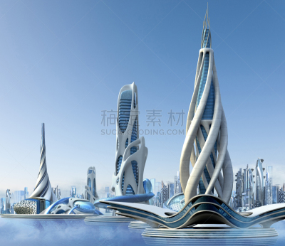 建筑,城市,未来,商务,环境,技术,环境保护,现代,建筑业,钢铁