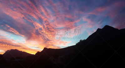 云,自然美,水平画幅,橙色,地形,无人,蓝色,户外,多变的天空,科雷曼德