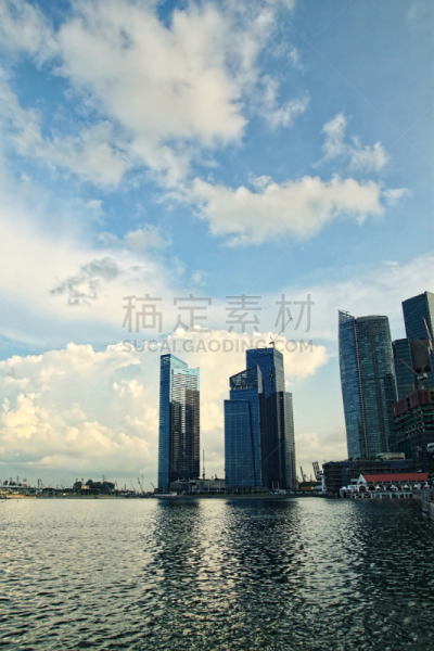 新加坡市,都市风景,垂直画幅,新加坡,无人,蓝色,建筑外部,户外,高大的,城市