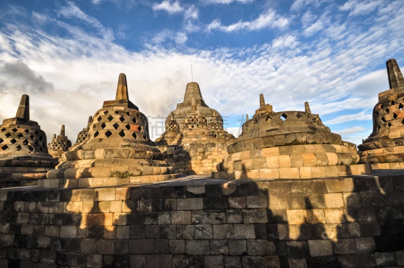 爪哇,佛塔,婆罗浮屠佛塔遗址,寺庙,复杂性,水平画幅,巴厘岛,建筑,日惹特区