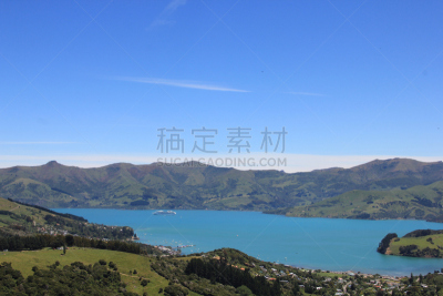 新西兰,akaroa,水,天空,水平画幅,云,山,无人,户外,风景