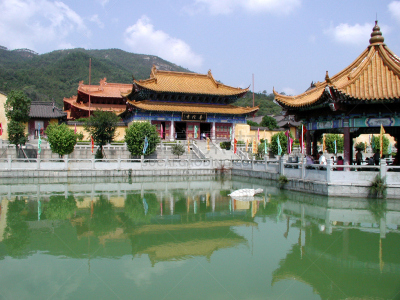 湖,佛教,寺庙,山,珠海,广东省,宁静,水平画幅,人体,户外