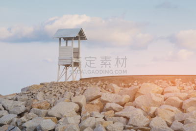 海岸线,救生员,空的,马里布,泰国,加利福尼亚,海浪,车站,夏天,户外