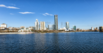 风景,叶卡捷林堡,俄罗斯,商务,现代,池塘,商业金融和工业,河流,夏天,户外