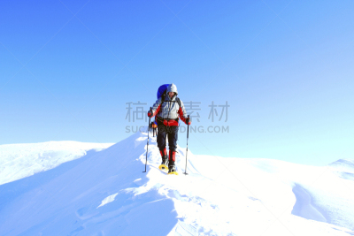 背包,冬天,山,徒步旅行,帐篷,运动,极限运动,仅男人,仅一个男人,户外