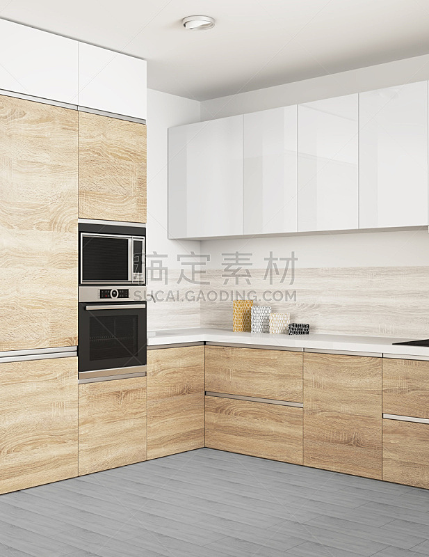 厨房,极简构图,室内,华贵,灰色,地板,瓷砖,水槽,现代,烤炉