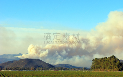 慕鼓角,森林火灾,加利福尼亚,山脉,卡马力敖,文图拉县,风,水平画幅,绿色,人