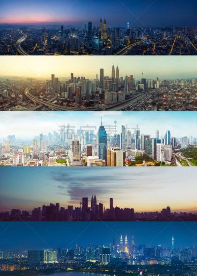 吉隆坡,都市风景,白天到夜晚,垂直画幅,办公室,天空,公园,夜晚,曙暮光,旅行者